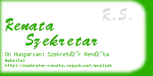 renata szekretar business card